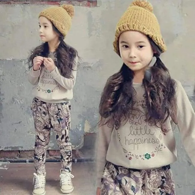 Teenager-Mädchen Kleidung Sets Herbst Brief drucken T-Shirts + Pluderhosen Kostüm Kinder Kleidung Tierarzt Enfant Fille 12 13 14