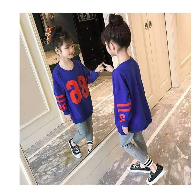 Kleidung Set für Mädchen Teenager Herbstschule Buchstabe T-Shirt + Leggings 2pcs Kinderkleidung 4 5 6 7 8 9 10 11 12 13 Jahre