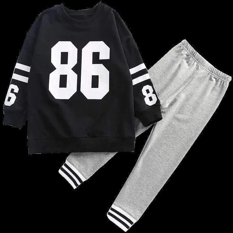 Kleidung Set für Mädchen Teenager Herbstschule Buchstabe T-Shirt + Leggings 2pcs Kinderkleidung 4 5 6 7 8 9 10 11 12 13 Jahre