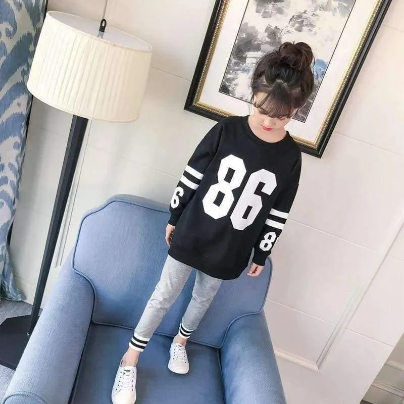 Kleidung Set für Mädchen Teenager Herbstschule Buchstabe T-Shirt + Leggings 2pcs Kinderkleidung 4 5 6 7 8 9 10 11 12 13 Jahre