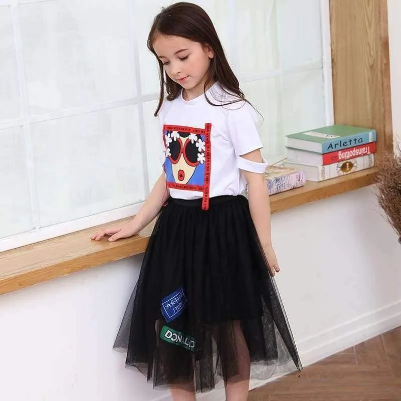 Mode-Mädchen-Ausstattungs-Sommer-Mädchen-Kleidung Set Röcke und Tops Kleines Mädchen Jugendliche Kleidung Alter 6 8 10 12 14 15 Jahre