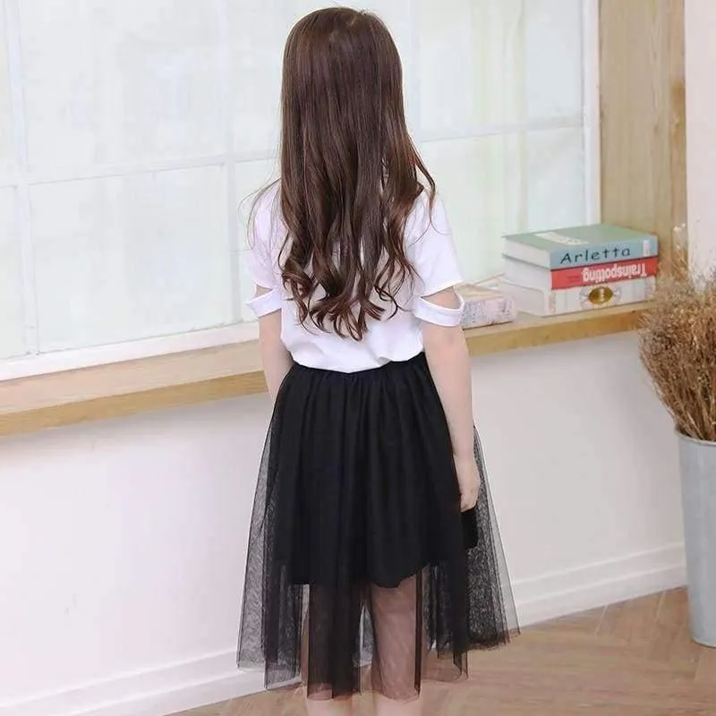 Mode-Mädchen-Ausstattungs-Sommer-Mädchen-Kleidung Set Röcke und Tops Kleines Mädchen Jugendliche Kleidung Alter 6 8 10 12 14 15 Jahre