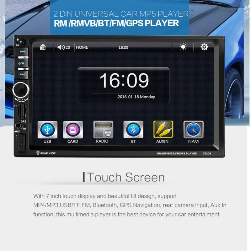 Auto Audio Autoradio 2 Din GPS Navigation 7 zoll LCD Touch Screen Auto Radio Stereo Bluetooth Auto Multimedia Player 2din