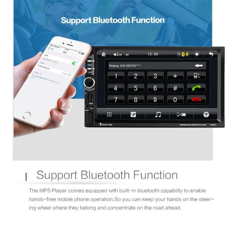Auto Audio Autoradio 2 Din GPS Navigation 7 zoll LCD Touch Screen Auto Radio Stereo Bluetooth Auto Multimedia Player 2din