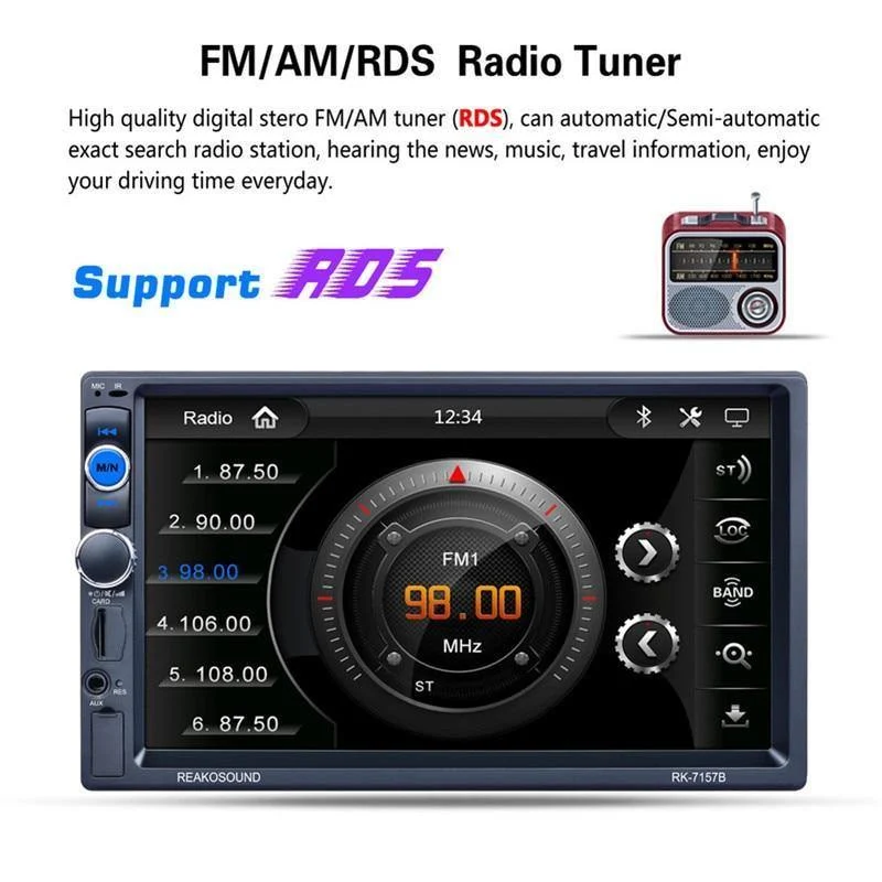 7inch 2DIN Auto Bluetooth MP5 Player Rückfahrkamera FM / AM / RDS / BT Lenkradsteuerung Autoradio Media Player