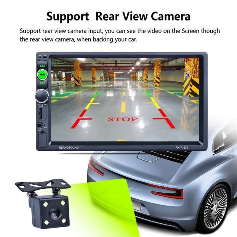7inch 2DIN Auto Bluetooth MP5 Player Rückfahrkamera FM / AM / RDS / BT Lenkradsteuerung Autoradio Media Player