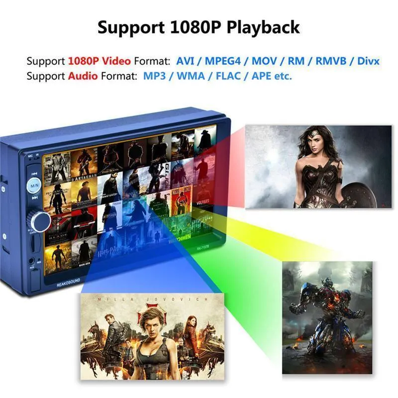 7inch 2DIN Auto Bluetooth MP5 Player Rückfahrkamera FM / AM / RDS / BT Lenkradsteuerung Autoradio Media Player