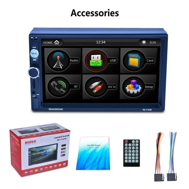 7inch 2DIN Auto Bluetooth MP5 Player Rückfahrkamera FM / AM / RDS / BT Lenkradsteuerung Autoradio Media Player