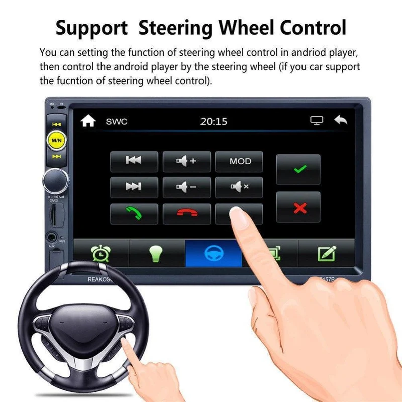 7inch 2DIN Auto Bluetooth MP5 Player Rückfahrkamera FM / AM / RDS / BT Lenkradsteuerung Autoradio Media Player