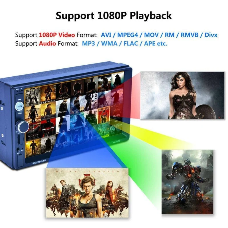7inch 2DIN Auto Bluetooth MP5 Player Rückfahrkamera FM / AM / RDS / BT Lenkradsteuerung Autoradio Media Player