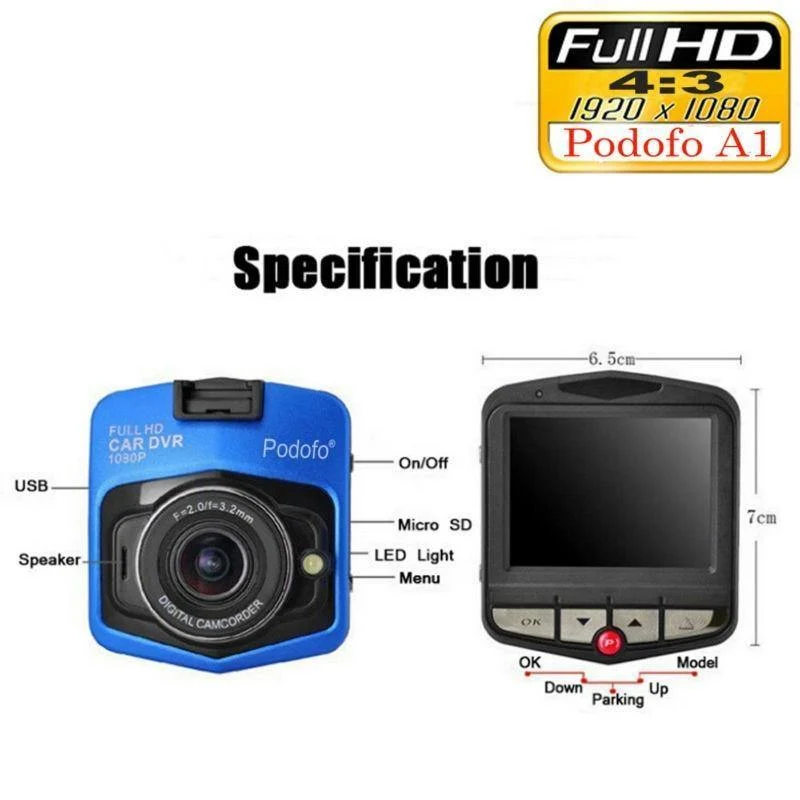 Original Podofo A1 Mini Auto DVR Kamera Dashcam Full HD 1080P Video Registrator Recorder G-sensor Nachtsicht Dash Cam