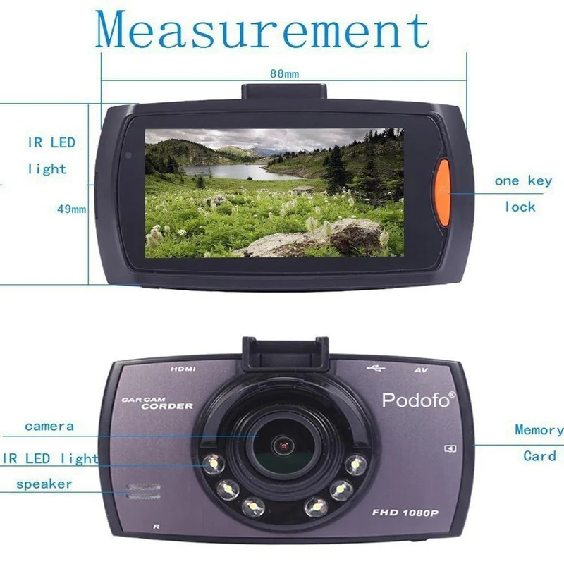 Auto DVR Kamera 2.7 "G30 Full HD 1080P 170 Grad Dashcam Registrare Nachtsicht Videorecorder G-Sensor Dash Cam DVRs
