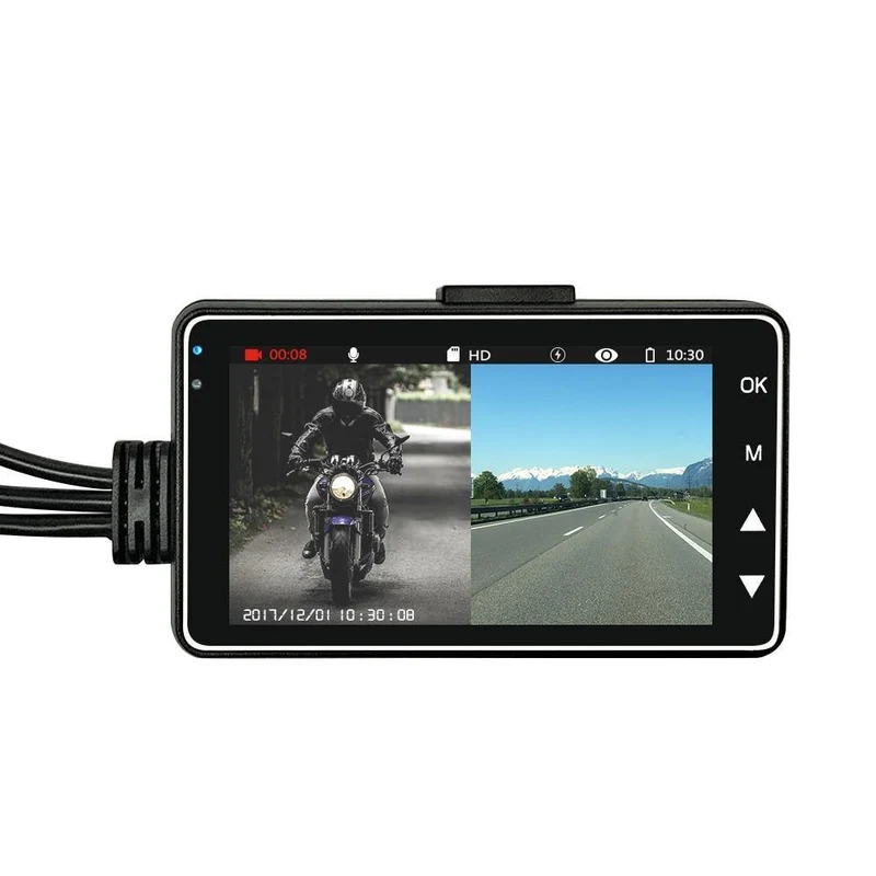 Motorradkamera DVR Motor Dash Cam mit spezieller Dual-Track Front Rear Recorder Motorrad Elektronik