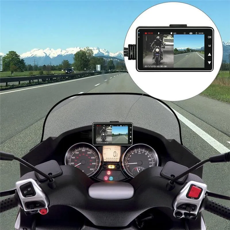 Motorrad-Kamera, DVR, Motor-Dashcam mit speziellem Dual-Track-Recorder vorne und hinten, Motorrad-Elektronik