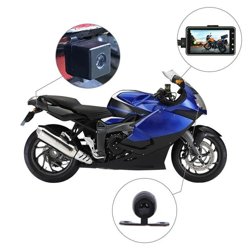 Motorrad-Kamera, DVR, Motor-Dashcam mit speziellem Dual-Track-Recorder vorne und hinten, Motorrad-Elektronik