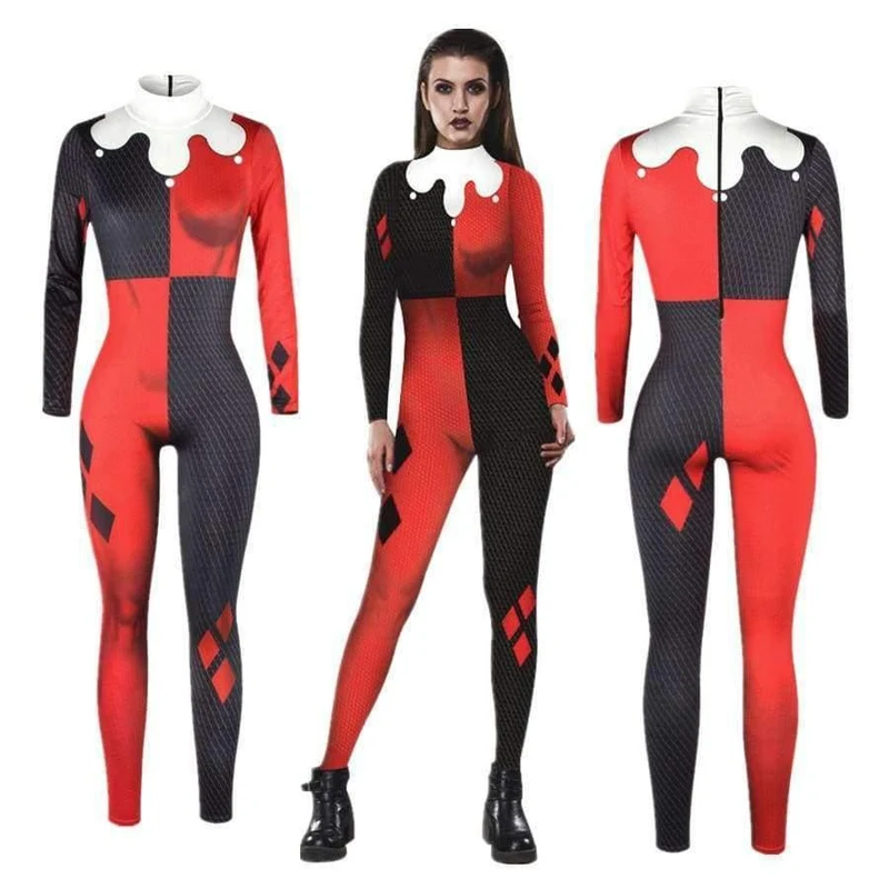 Squad Harley Quinn Overall Catsuit Sexy Cosplay Kostüme Halloween Frauen Bodysuit Kostüm