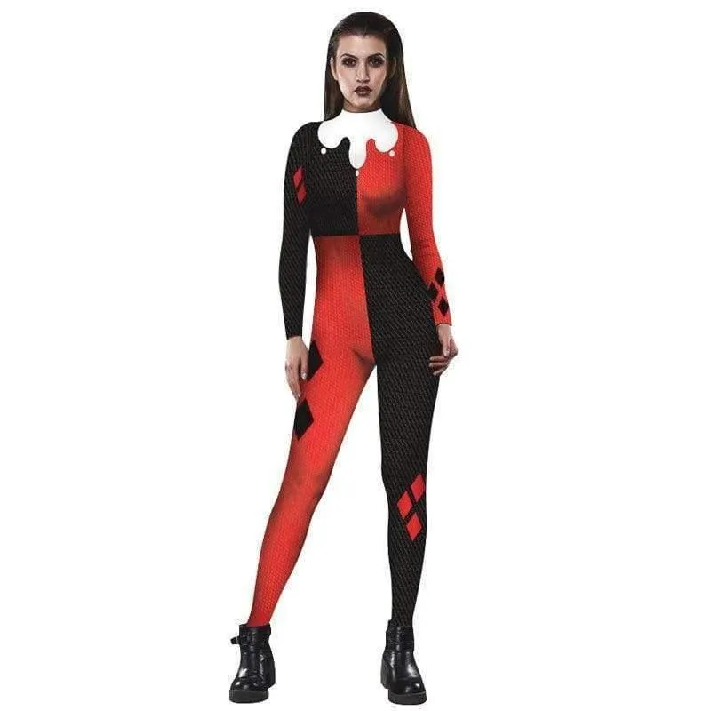 Squad Harley Quinn Overall Catsuit Sexy Cosplay Kostüme Halloween Frauen Bodysuit Kostüm