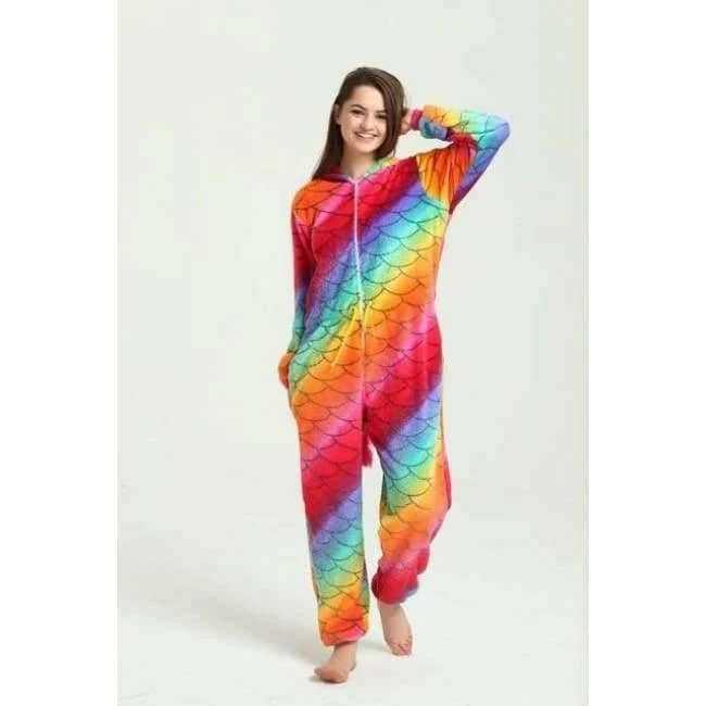 Halloween Großhandel Tier Stich Stern Einhorn onesie Erwachsene Unisex Cosplay Kostüm Frauen Pyjamas Nachtwäsche Erwachsene Winter