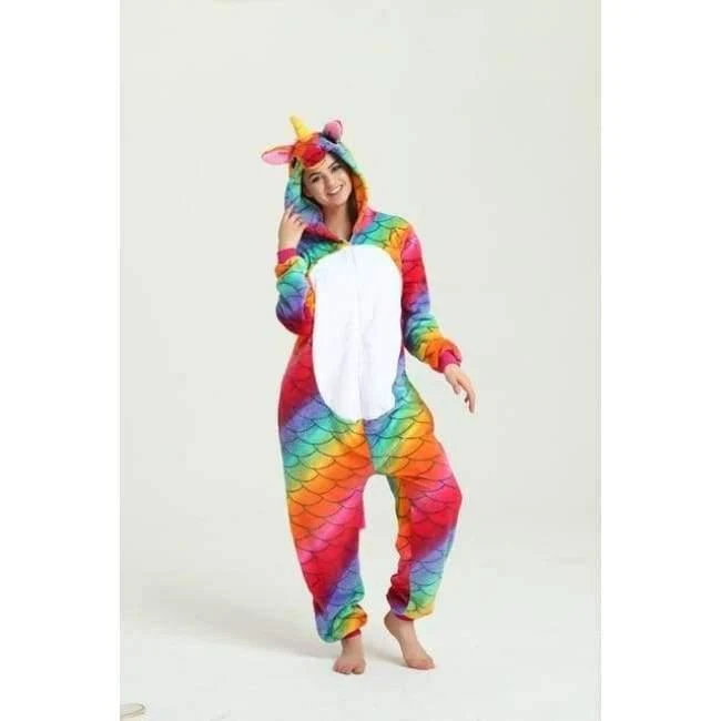 Halloween Großhandel Tier Stich Stern Einhorn onesie Erwachsene Unisex Cosplay Kostüm Frauen Pyjamas Nachtwäsche Erwachsene Winter