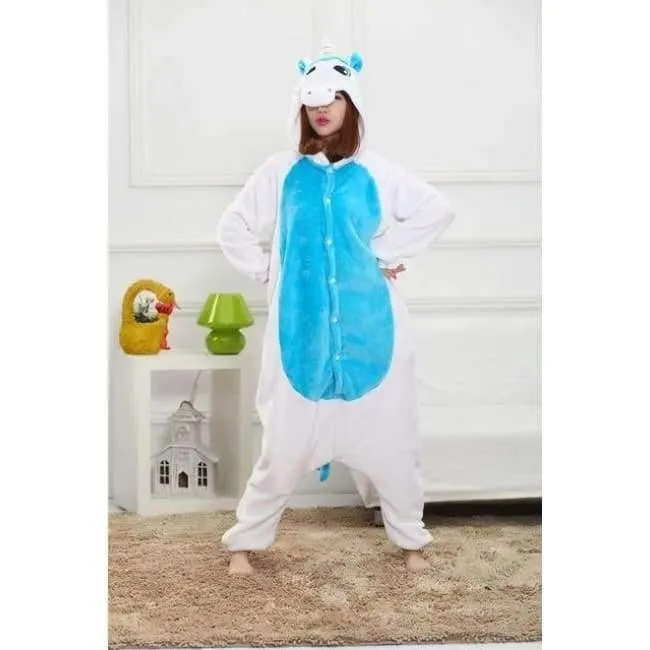 Halloween Großhandel Tier Stich Stern Einhorn onesie Erwachsene Unisex Cosplay Kostüm Frauen Pyjamas Nachtwäsche Erwachsene Winter