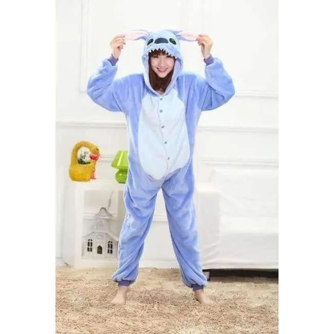Halloween Großhandel Tier Stich Stern Einhorn onesie Erwachsene Unisex Cosplay Kostüm Frauen Pyjamas Nachtwäsche Erwachsene Winter