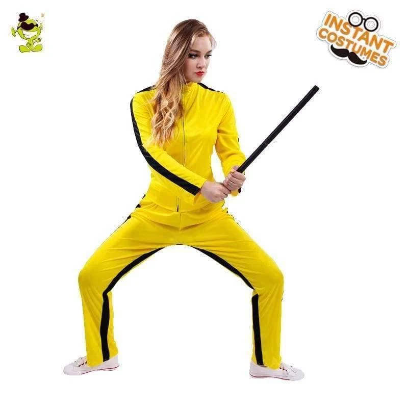Frau gelb kill bill kostüme halloween party ängstlich mörder die braut cosplay ausgefallene outfits für erwachsene weibliche