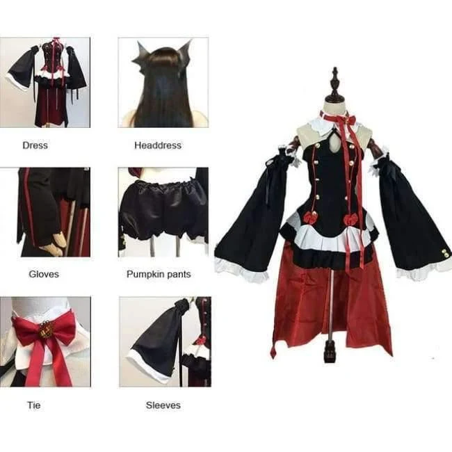 Owari Kein Seraph Des Endes Krul Tepes Perücken Cosplay Kostüme Lolita Kleid Vampir Uniformen 6Pcs / Set Für Halloween Party