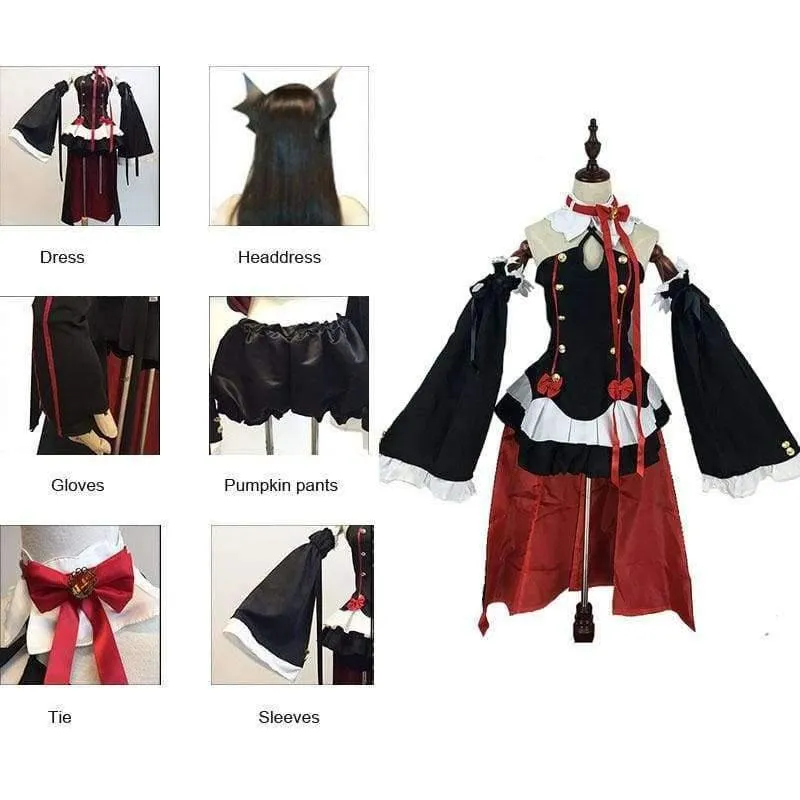 Owari Kein Seraph Des Endes Krul Tepes Perücken Cosplay Kostüme Lolita Kleid Vampir Uniformen 6Pcs / Set Für Halloween Party
