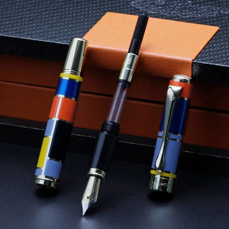 Füllfederhalter Vollmetall Golden Clip Luxus-Tintenstifte Caneta Stationery Bürobedarf