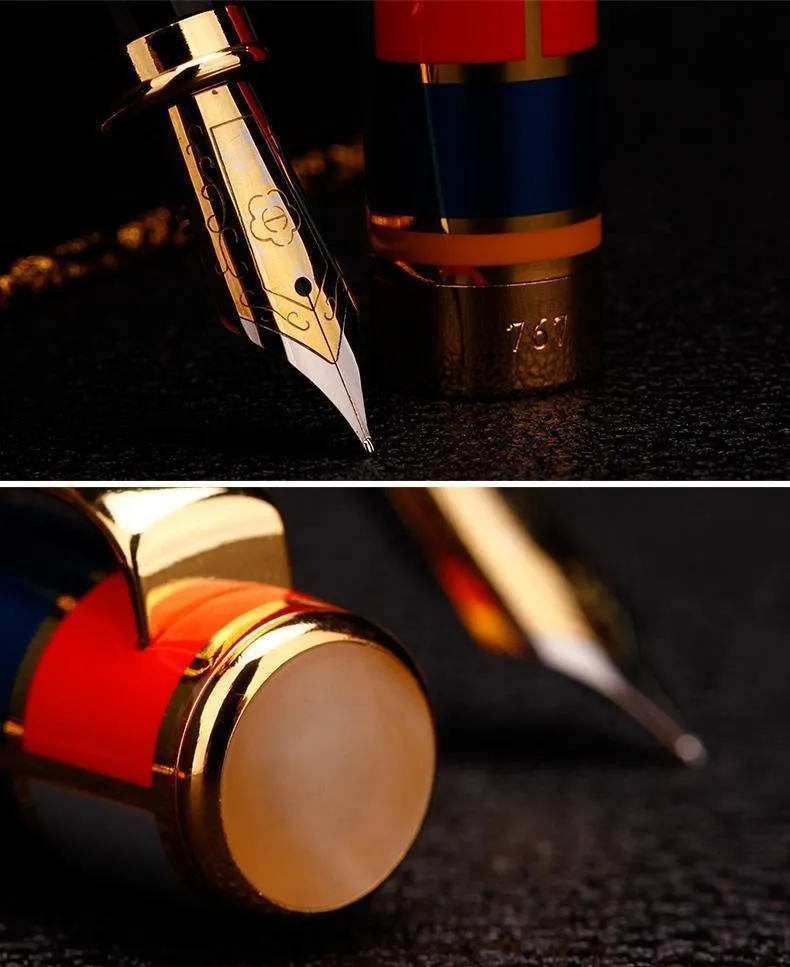 Füllfederhalter Vollmetall Golden Clip Luxus-Tintenstifte Caneta Stationery Bürobedarf