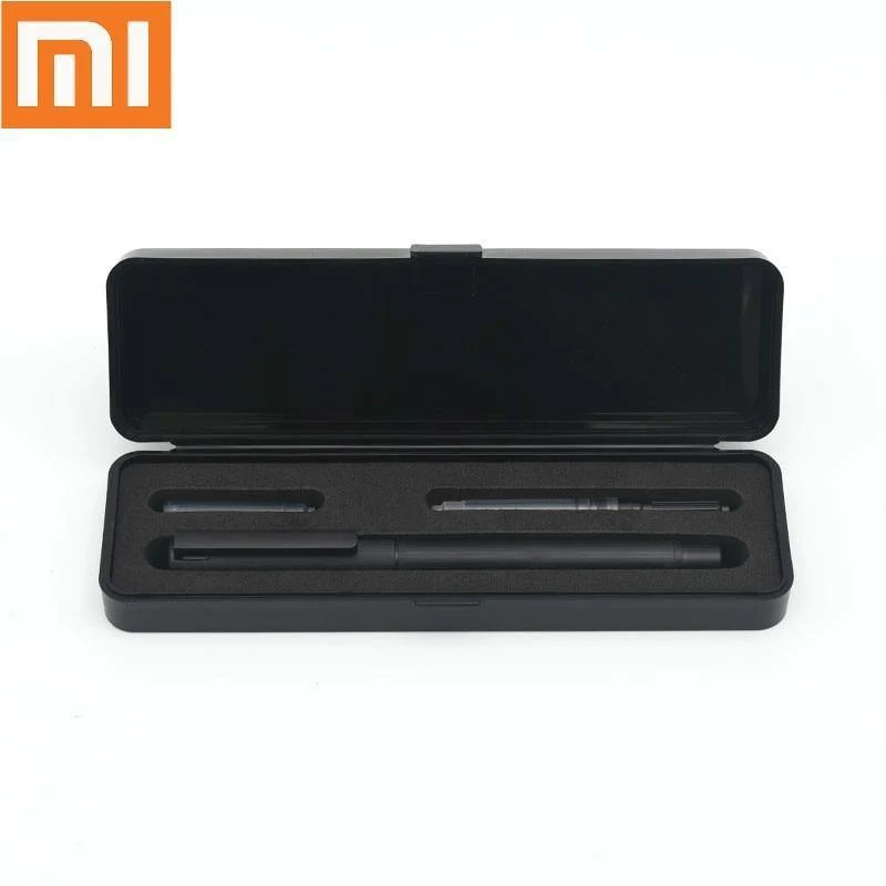 Luxuriöses schwarzes Füllfederhalter-Set, 0.5 mm F-Feder, Stahl-Tintenstifte für einfaches Geschäftsgeschenk, kostenloser Versand