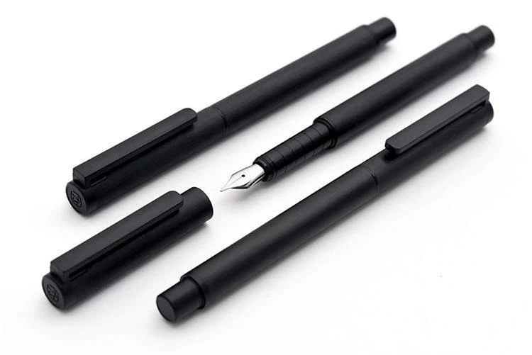 Luxuriöses schwarzes Füllfederhalter-Set, 0.5 mm F-Feder, Stahl-Tintenstifte für einfaches Geschäftsgeschenk, kostenloser Versand
