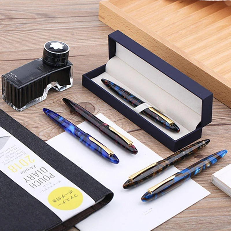 Acryl Füllfederhalter Iridium Fine Nib Konverter Stifte Luxus Geschenk Chic Hochzeit Signierstift Mit Box