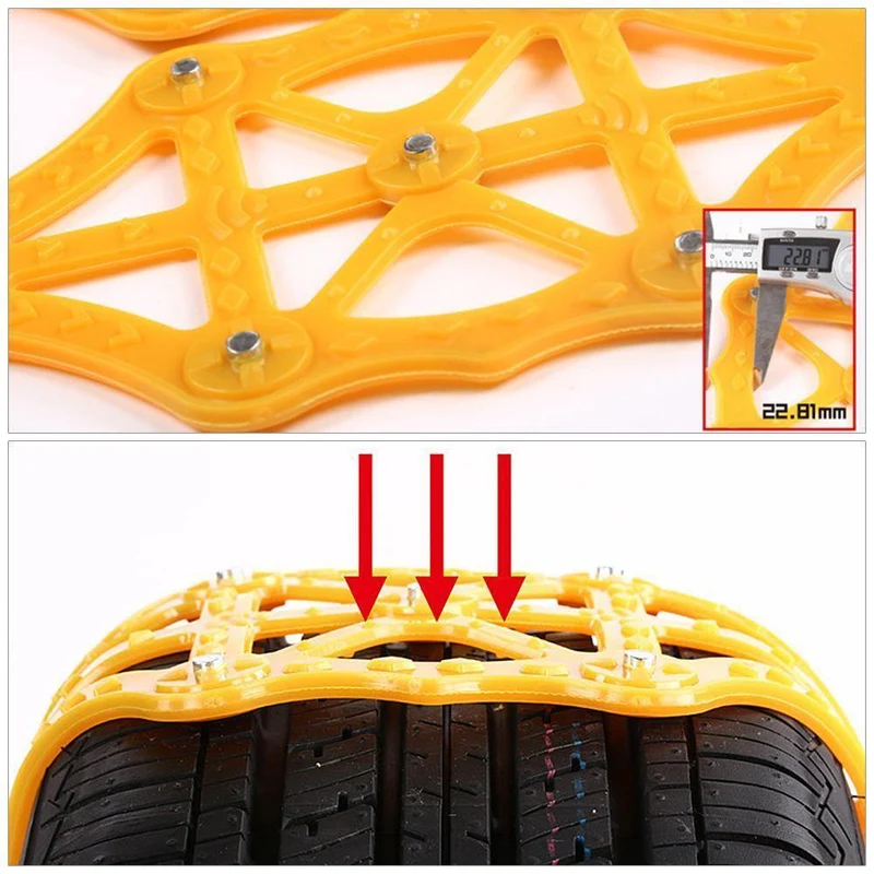 1x TPU Schneeketten Universal Car Suit Reifen Winter Roadway Safety Reifenketten Snow Climbing Mud Ground Anti Slip