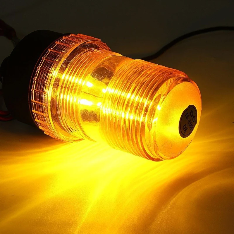 12V 24V LED rotierendes blinkendes bernsteinfarbenes Leuchtfeuer flexibles Blitzlicht Traktorwarnlicht Ampel Verkehrssicherheit