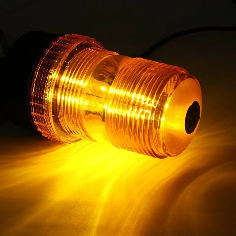 12V 24V LED rotierendes blinkendes bernsteinfarbenes Leuchtfeuer flexibles Blitzlicht Traktorwarnlicht Ampel Verkehrssicherheit