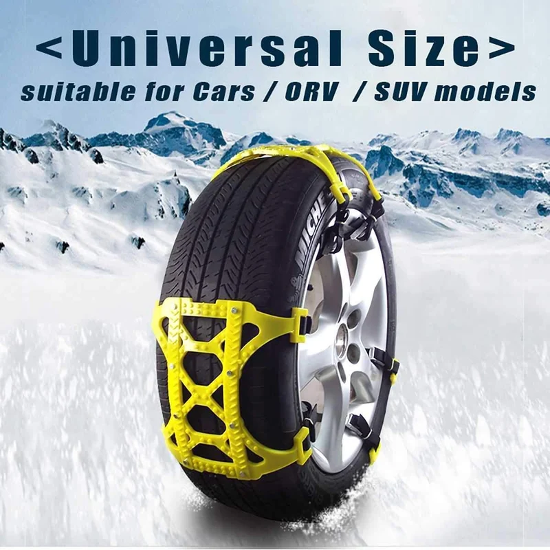 1 / 3 / 6pcs TPU Schneeketten Universal Car Suit 165-265mm Reifen Winter Roadway Safety Reifenketten Snow Climbing Mud Ground Anti Slip