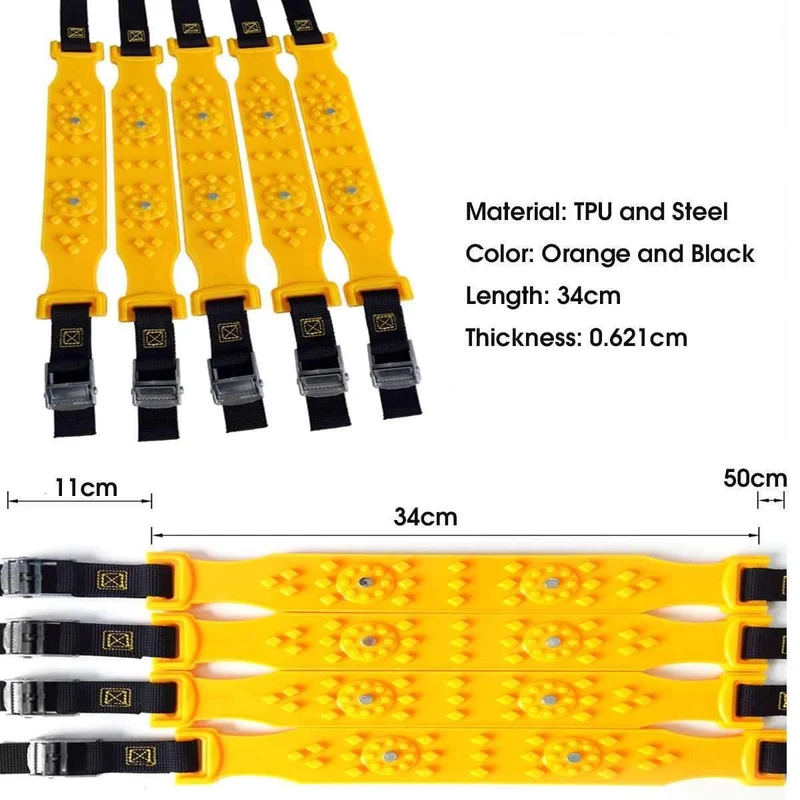 10pcs / Set Auto Winter Reifen Schneeketten Fahrbahn Sicherheit Reifen Schnee Einstellbare Anti-Rutsch-Sicherheit Double Snap Skid Rad TPU Ketten