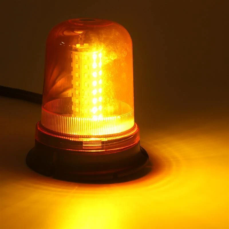 80 LED-Magnethalterung Rotierendes, blinkendes Bernsteinkuppel-Wiederherstellungswarnlicht Verkehrssicherheit