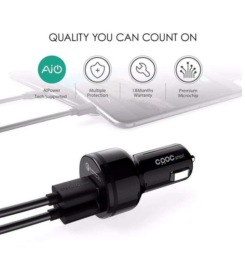 Autoladegerät Quick Charge 3.0 Dual QC 3.0 USB-Autotelefonladegerät für Xiaomi mi5 iPhone 7 Samsung Galaxy S8 7 6 LG Huawei usw