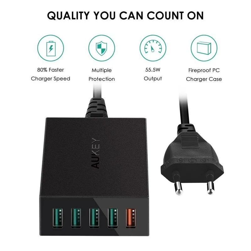 Quick Charge 3.0 Handy-Ladegerät USB-Wandladegerät Schnellladung für iPhone X 8 7 Samsung S8 Xiaomi Tablet Power Bank