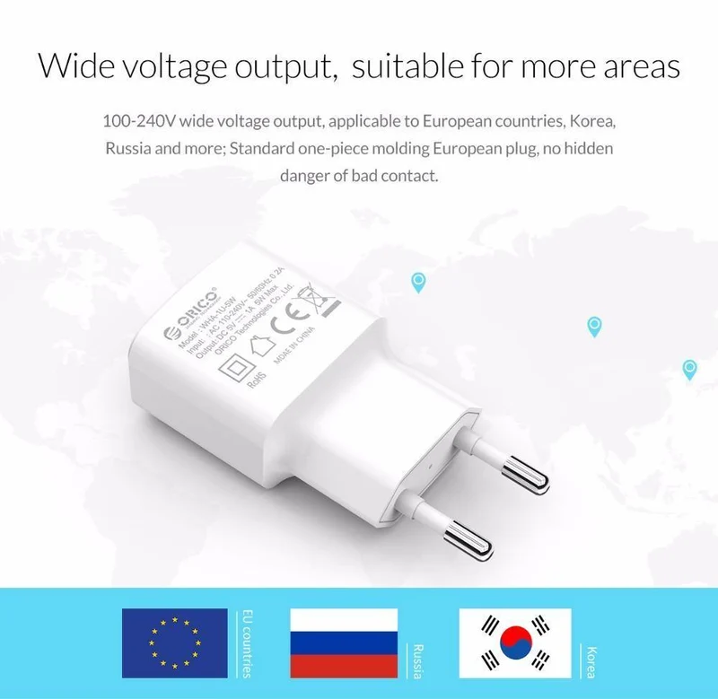 Reise-USB-Ladegerät 5V2A 5V1A EU-Stecker Mini-Ladegerät-Adapter Smart Charger für Mobile Phone Tablet