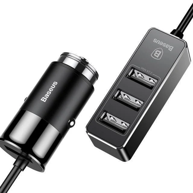 4 USB-Multifunktions-Autoladegerät mit 5.5 A und 4 Anschlüssen, schneller Autoladegerät-Adapter für iPhone, Samsung, Xiaomi, Handy-Ladegerät
