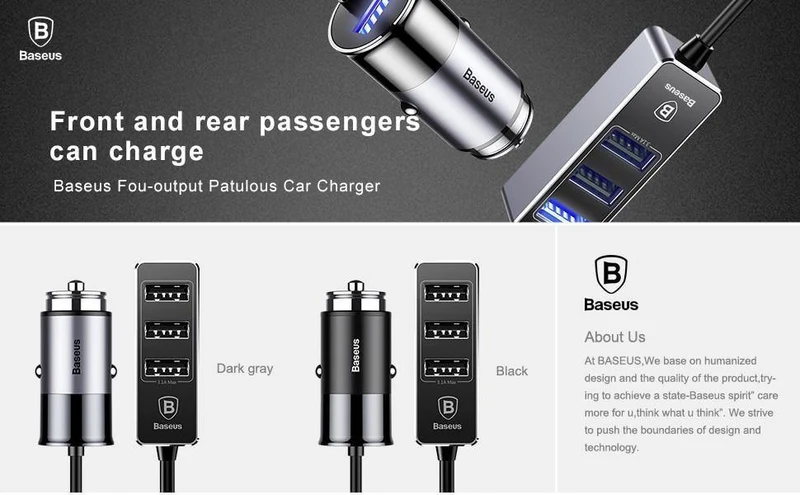 4 USB-Multifunktions-Autoladegerät mit 5.5 A und 4 Anschlüssen, schneller Autoladegerät-Adapter für iPhone, Samsung, Xiaomi, Handy-Ladegerät