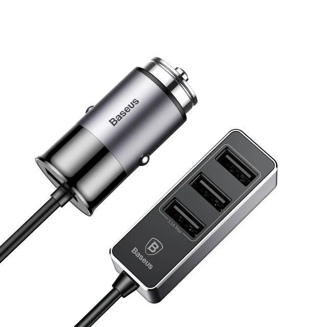 4 USB-Multifunktions-Autoladegerät mit 5.5 A und 4 Anschlüssen, schneller Autoladegerät-Adapter für iPhone, Samsung, Xiaomi, Handy-Ladegerät