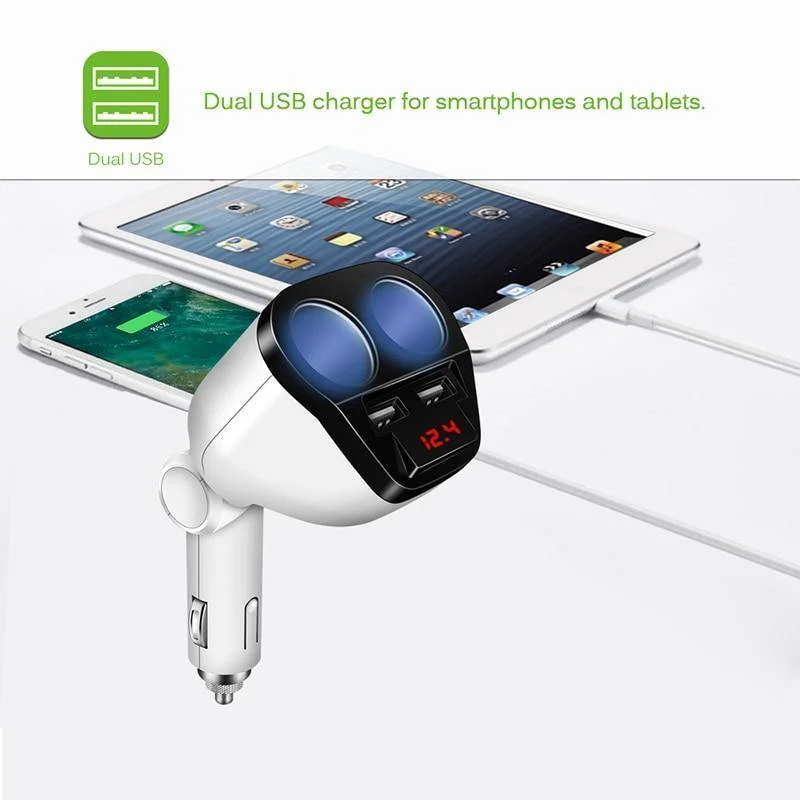 5V 3.4A Dual USB Autoladegerät 120W Zigarettenanzünder Netzteil für Samsung Galaxy s8 iPhone 7 8 X Telefonladegerät