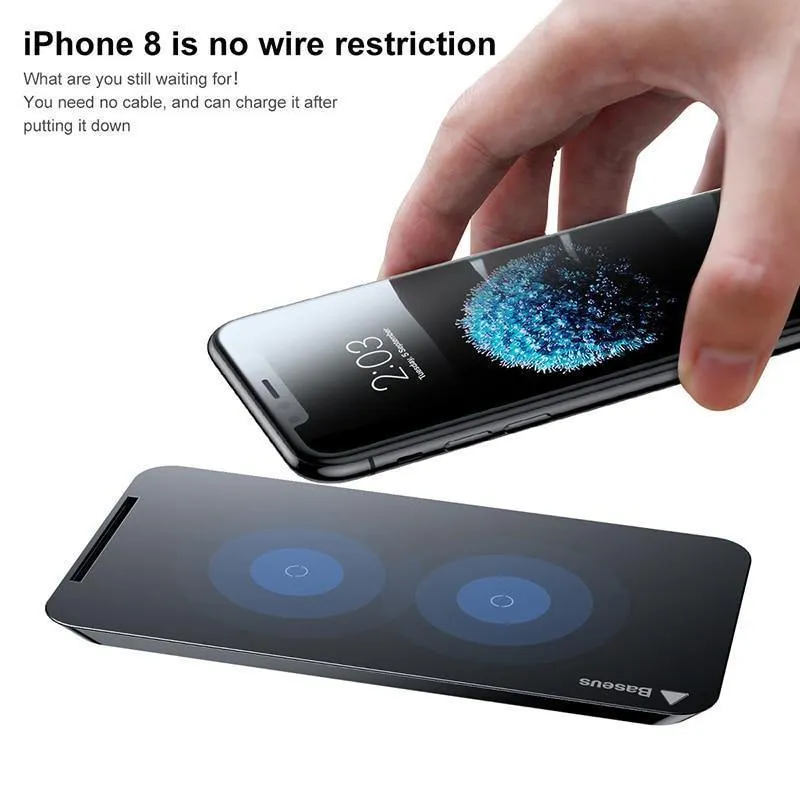 Qi Wireless-Ladegerät, Schnellladegerät für iPhone X, Samsung Galaxy S9, Handy-Ladegeräthalter, Telefonständer