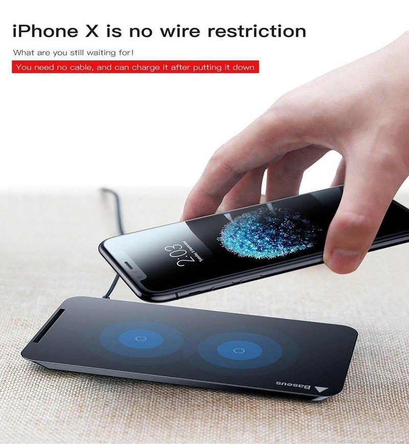 Qi Wireless-Ladegerät, Schnellladegerät für iPhone X, Samsung Galaxy S9, Handy-Ladegeräthalter, Telefonständer