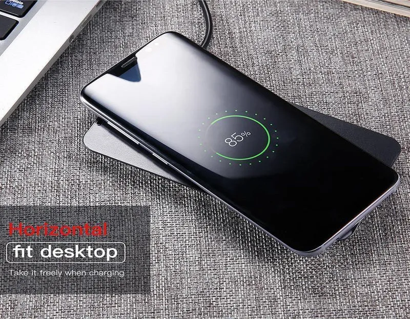 Qi Wireless-Ladegerät, Schnellladegerät für iPhone X, Samsung Galaxy S9, Handy-Ladegeräthalter, Telefonständer