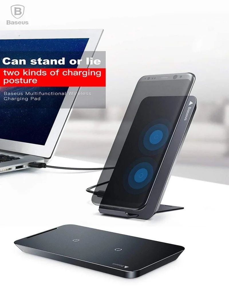 Qi Wireless-Ladegerät, Schnellladegerät für iPhone X, Samsung Galaxy S9, Handy-Ladegeräthalter, Telefonständer